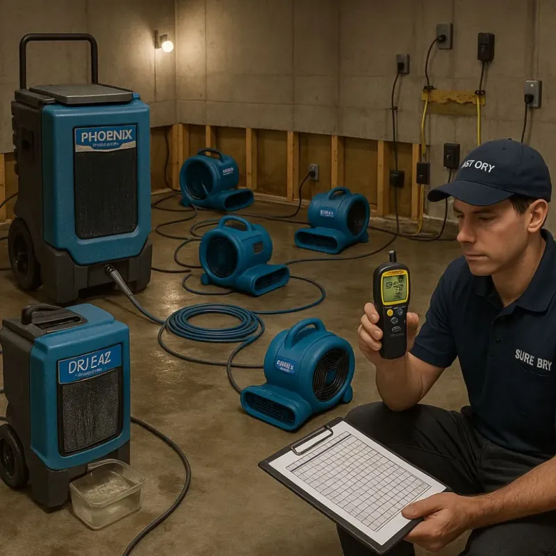 Structural Drying and Dehumidification process in Poth, TX